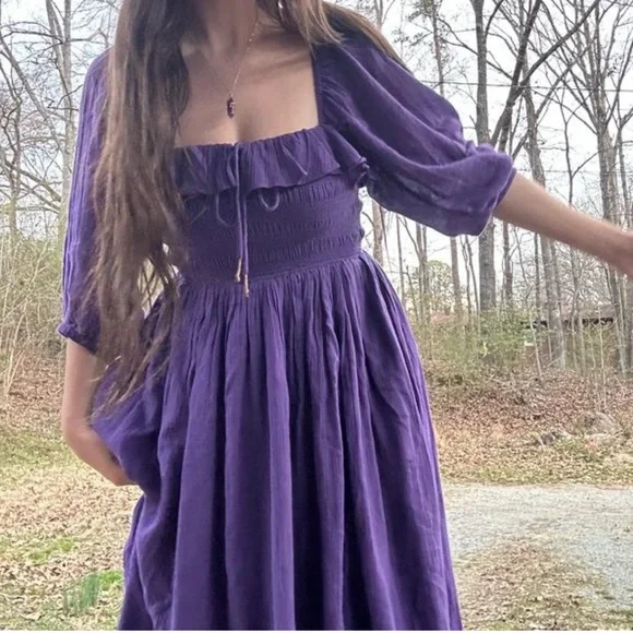RARE Free People | Oasis Midi Dress in Petunia | Large - Picture 14 of 15